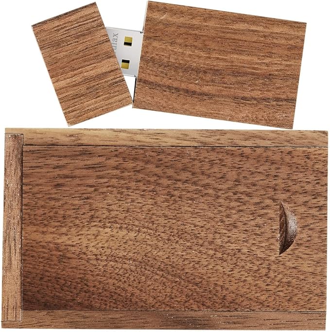 USB Flash Drive, 32GB Wooden USB2.0 High Speed USB Thumb Drives Memory Stick Pen Date Storage Stick Pendrive (Walnut)