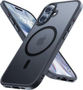 Miracase Magnetic for iPhone 17 Case (Compatible with MagSafe) with Screen Protector Military-Grade Protection, Anti-Fingerprint Translucent Matte Phone Cover for iPhone 17 6.3 inch, Black