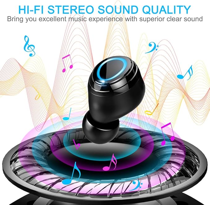 Ordtop Wireless Earbuds, 140Hrs Playtime Ear Buds 2026 New Bluetooth 5.3 Headphones 6D Stereo Bass with ENC Clear Call, IPX7 Waterproof Earphones for Sports/Working, in Ear Headphones for Android/iOS