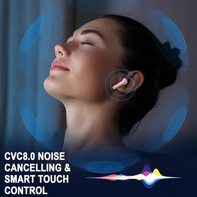 Wireless Bluetooth 5.4 Earbuds, Ear Buds LED Power Display Headphones 6D Stereo, Bluetooth Earbuds in-Ear Noise Cancelling Mic, 40H Playback Mini Case IP7 Waterproof Sports Earphones for Android iOS