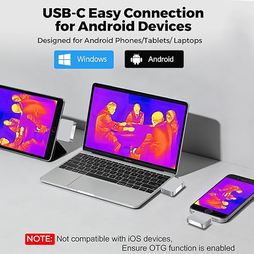 Thermal Camera for Android USB-C, 512x384 Super Resolution with Macro Lens, NeoTamarix 256x192 IR Resolution Thermal Imager, 5°F to 1022°F, Work for Home Industrial PCB Inspection(NOT for iOS)