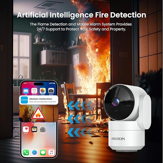AMOROM Pet Camera 360° Home Security Cameras (3 Pack)