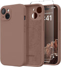 Magnetic for iPhone 14 Case, Compatible with MagSafe, [Full Camera Protection][Screen Protector] Silicone Shockproof Protective Phone Case for iPhone 14 6.1 inch, Brown