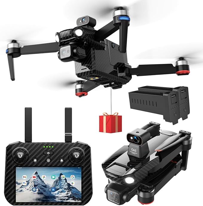 Bingchat 2026Upgraded Tablet Remote Professional Drones with Camera for Adults 4K HD, 360°Obstacle Avoidance, Anti-shake 3 Axis Gimbal, Payload Release, Up to 5 Miles Range, 84 Minutes Two Batteries, High Wind Resistance, Rainproof, Time-lapse, Follow Me