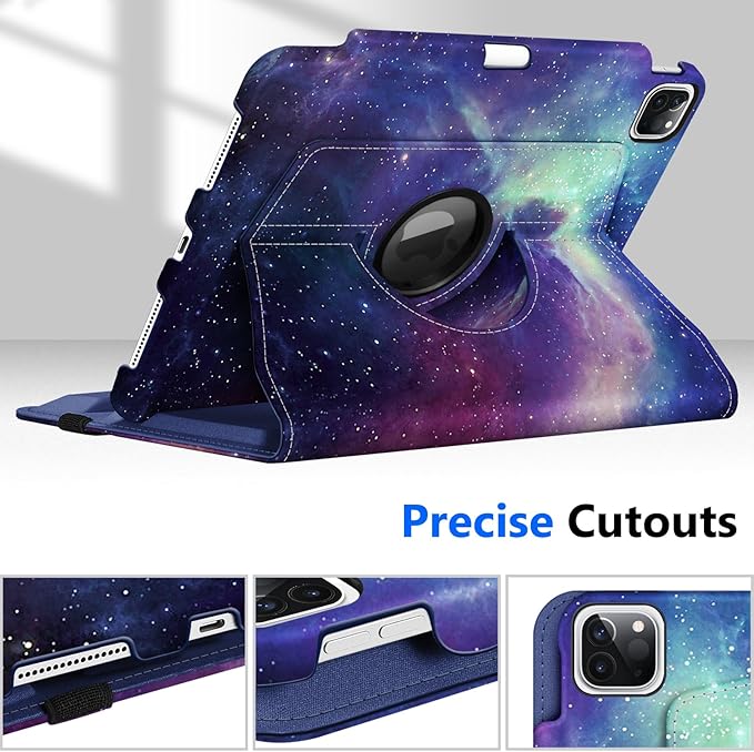Fintie Rotating Case for iPad Pro 11-inch (4th / 3rd Generation) 2022/2021-360 Degree Swiveling Stand Cover w/Pencil Holder, Auto Sleep/Wake, Also Fit iPad Pro 11" 2nd/1st Gen, Galaxy