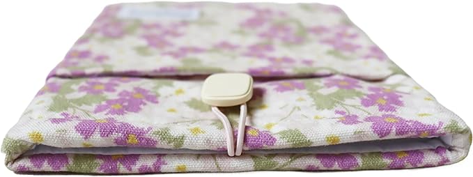 Padded eReader Sleeve Tablet Bag Pouch for eReader Paperwhite, Colorsoft,Signature Edition, Voyage,Scribe/Kobo eReader,Floral Book Protector for Paperbacks and Small Hardcovers(Purple, Small)