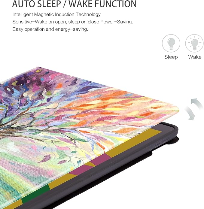 for iPad 9th Generation Case, iPad 8th Generation case, ipad 7th Generation case, for iPad Cases 9th Generation 10.2 inch Multi-Angle View with Adjustable Stand Auto Wake Sleep, Oil Painting Tree