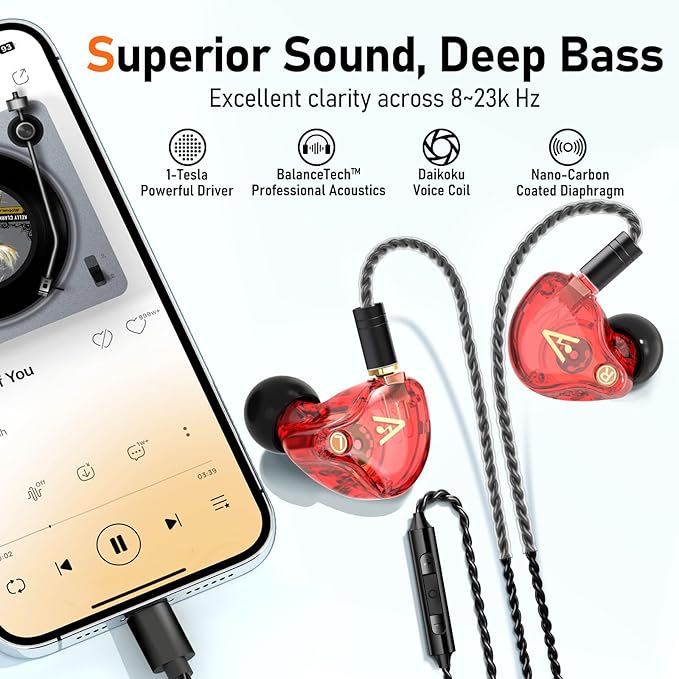 Vibes 202MC USB-C Wired Earbuds - USBC HiFi in Ear Headphones for iPhone 17/16/15 - Noise Isolating Ear Buds w/ Mic - Clear Sound, Deep Bass & Comfort-Fit Earphones - Silver Plated Cord, Carrying Case