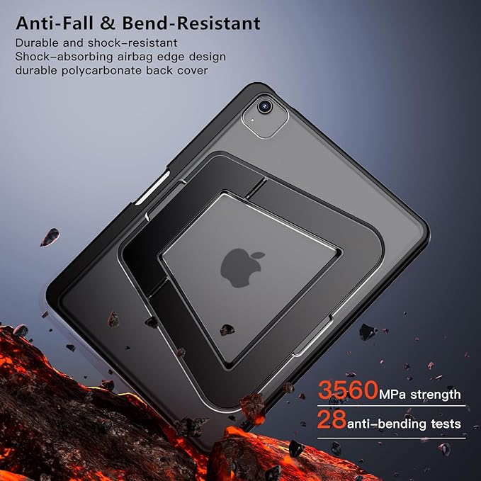 Case for iPad Air 11-inch M4 (2026)/M3 (2025)/M2 (2024),iPad Air 5th (2022)/4th Generation (2020) 10.9 Inch,iPad Pro 11 inch,Multi-Angle Ultra Stable Dual Stand,Slim Duty Shockproof Case
