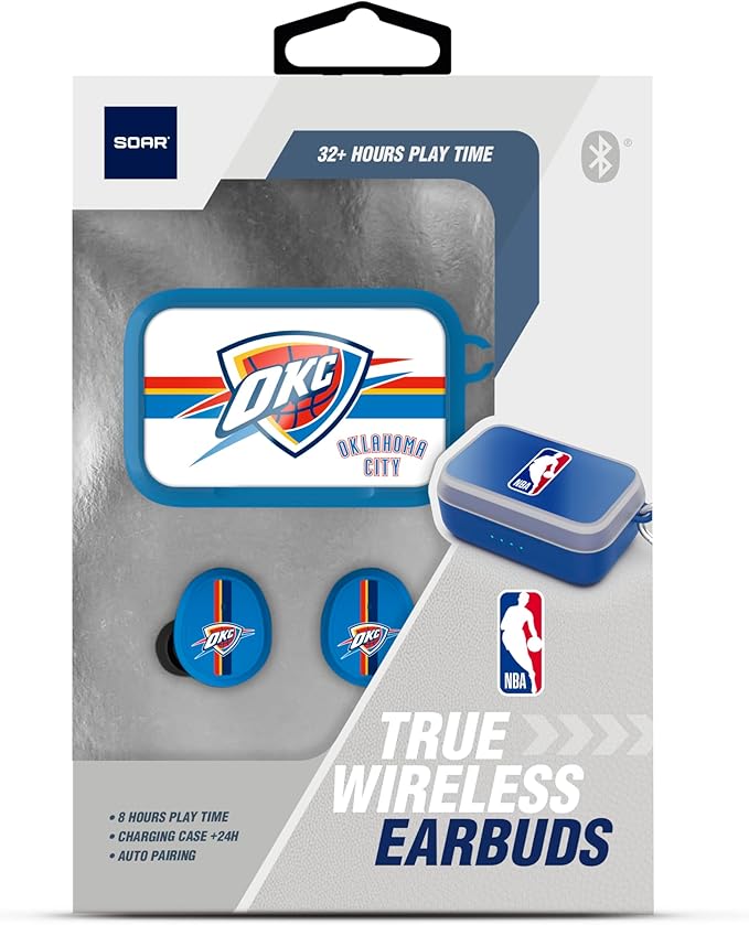 SOAR NBA Wireless Sport Earbuds: Comfortable Fit & Convenient Charging