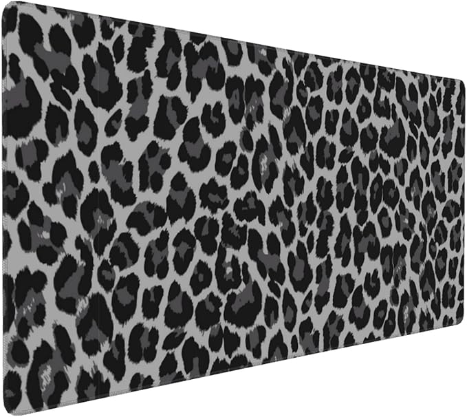 Leopard Skin Pattern Mouse Pads XXL Extended Mousepad with Stitched Edges Non-Slip Rubber Base Computer Keyboard Pad Desk Mat for Home Office Desk Decor, 35.4" X 15.7"