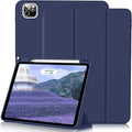 for iPad Pro 12.9 Inch Case 6th/5th/4th Generation (2022/2021/2020) with Pencil Holder, Smart Stand Cover with Soft TPU Back for iPad Air 13 inch Case, Auto Sleep/Wake, Navy