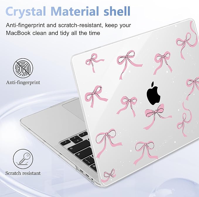 May Chen for MacBook Pro 16 inch A2141 2020 2019 Release, Screen Protector & Keyboard Cover Plastic Soft-Touch Case for MacBook Pro 16-inch with Touch Bar & Touch ID - Star Bows