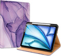 VIKESI Case for iPad Air 13 inch (M4) 2026 / (M3) 2025 / (M2) 2024,Premium Leather Folio,Apple Pencil Holder,Auto Sleep/Wake,Stand Cover - Purple Marble