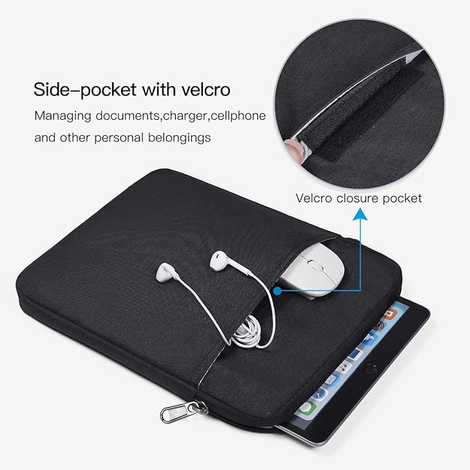 13 inch Laptop Sleeve Case for 2025 2024 Microsoft Surface Laptop7 Copilot+ PC 13.8" & 13.5" Surface Laptop 6/5/4, Water-Resistant Shockproof Tablet Bag Cover w/Accessory Pocket -Black