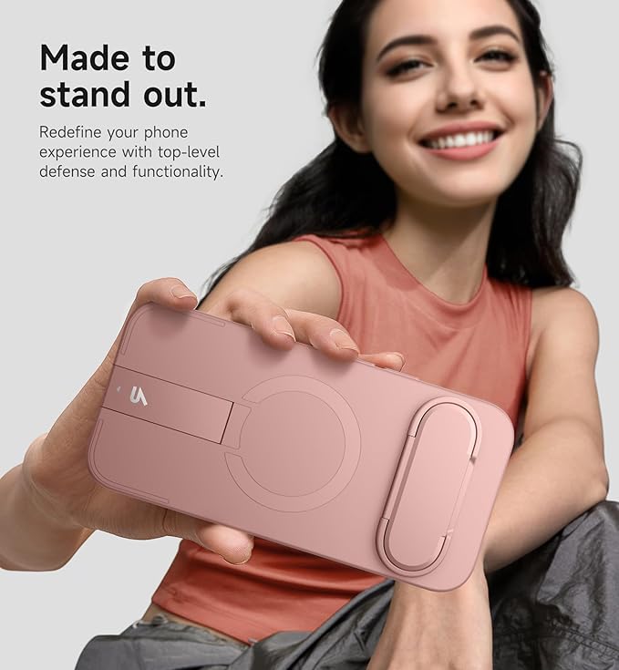 SURITCH for Google Pixel 10/10 Pro Phone Case, Compatible with MagSafe, Protective Cover with Camera Cover & Adjustable Metal Kickstand for Pixel 10/10 Pro 2025 -Pink