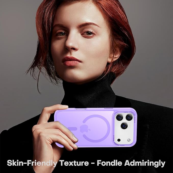 Newfuture Magnetic for iPhone 17 Pro Case [Compatible with Magsafe] [Military Grade Drop Protection] Translucent Matte Anti-Scratch Shockproof Protective Phone Cover 6.3 Inch, Lilac Purple