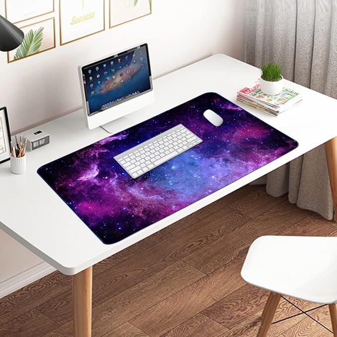 Extended Gaming Mouse Pad(35.4x15.7 in), Large Desk Pad Laptop Computer Keyboard Mat Waterproof Desk Decor Writing Pad for Work, Game, Office, Home - Galactic