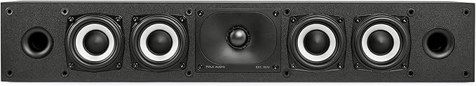Polk Monitor XT35 Slim Center Channel Speaker - Hi-Res Audio Certified, Dolby Atmos & DTS:X Compatible, 1" Terylene Tweeter & Four 3" Dynamically Balanced Woofers, Wall-Mountable, Midnight Black