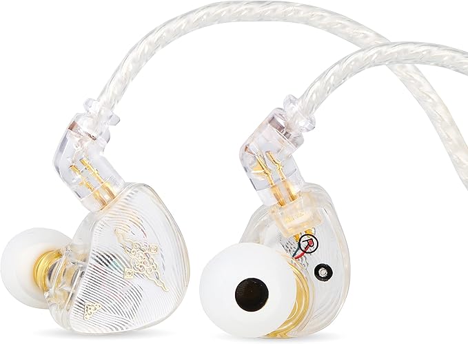 Linsoul TANGZU Wan’er S.G HiFi 10mm Dynamic Driver PET Diaphragm in-Ear Earphone with Ergonomic Shape, Detachable Recessed 2Pin OFC Braided Cable for Audiophile Musician DJ Stage(White, Without Mic)
