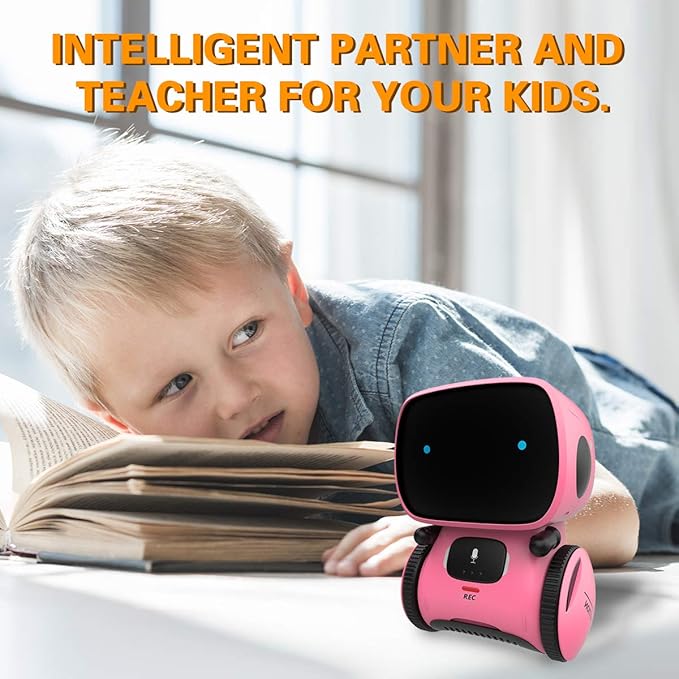 98K Kids Robot Toys for Girls and Boys, Touch and Voice Control Robots Interactive Smart Talking Robots Intelligent Partner and Teacher with Singing, Dancing, STEM Toy Gifts for Kid Age 3 and Up