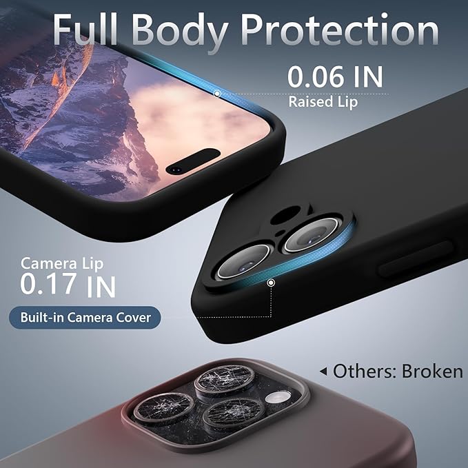 FireNova Magnetic for iPhone 17 Case, Compatible with MagSafe, [Integrated Silicone Camera Control Button] [Camera Protection] Anti-Scratch Microfiber Lining Phone Case, 6.3", Black