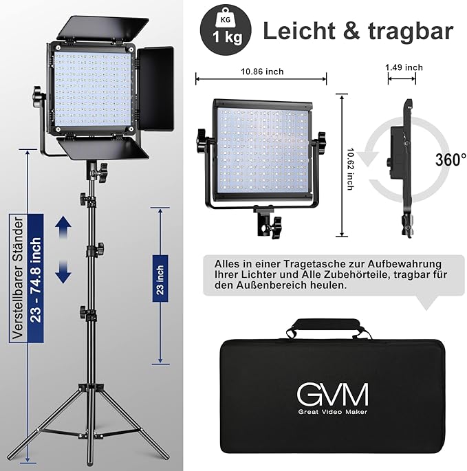 GVM RGB LED Panel Video Light, Photography Lighting with APP Control, 800D Video Lighting Kit for YouTube Studio, Gaming, Streaming, Conference, 8 Kinds of Scene Lights, CRI 97, 2 Packs