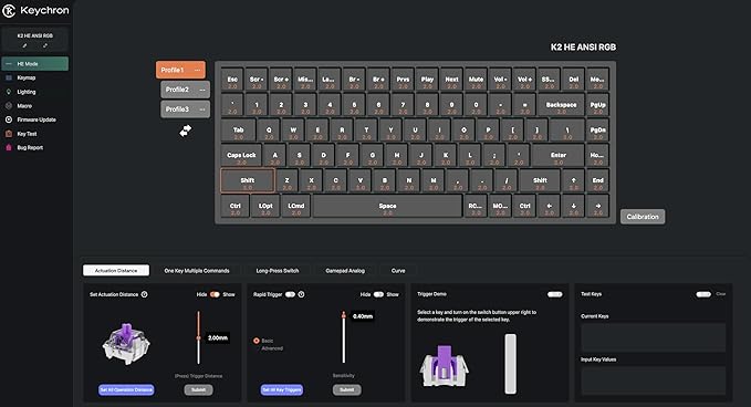 Keychron K2 HE QMK Wireless Gaming Custom Mechanical Keyboard, 2.4 GHz/Bluetooth/Wired 96% Layout Hot-Swappable Programmable RGB Backlit Gateron Magnetic Switches for Mac Windows, Wood Frame-White