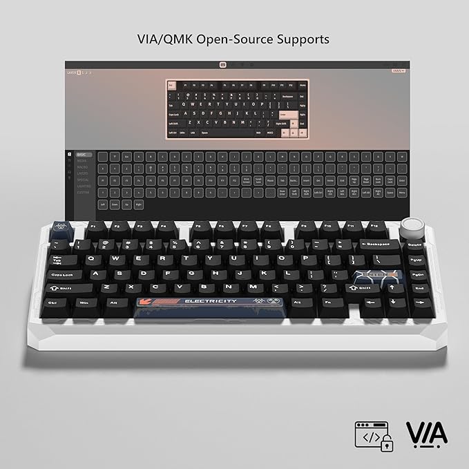 Womier ERA75 75% Wireless Mechanical Keyboard with VIA/QMK, Knob Full Aluminum Custom Keyboard, Pre-lubed POM Switches RGB Creamy Gaming Key Board, 3-Mode Gasket Hot Swappable, White