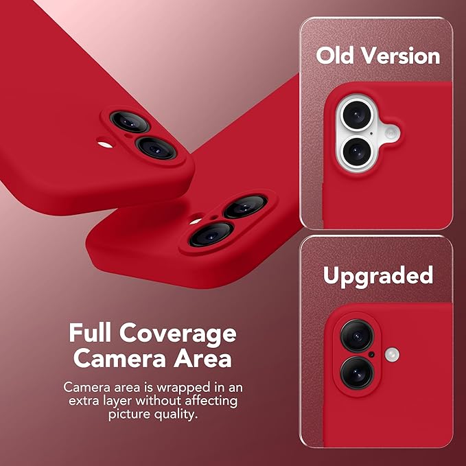 Magnetic for iPhone 17 Case, Compatible with MagSafe, [Full Camera Protection][Screen Protector] Silicone Shockproof Protective Phone Case for iPhone 17 6.3", Deep Red