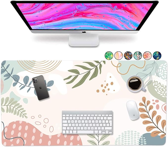 French KOKO Large Desk Mat - XL Desk Pad Deskpad Deskmat Cute Girls Womens Desktop Protector Home Office Essentials Laptop Pad Mousepad