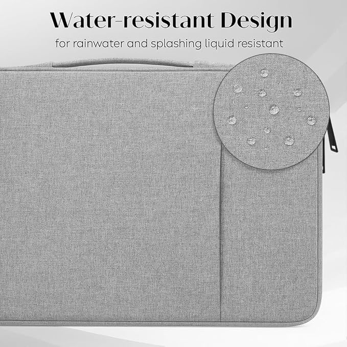 ProElife 13-Inch Laptop Sleeve Case for 2026-2024 MacBook Air 13.6 inch M5/M4 Chip & MacBook Neo 13'' A18 Pro/iPad Pro M5 13-inch Accessory Traveling Water-Resistant Bag Portable Carrying Case (Gray)