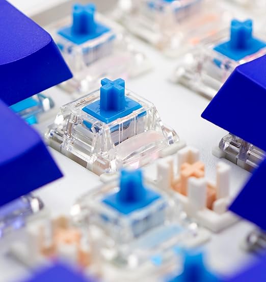 Gateron 105Pcs Pre lubed G pro V3.0 MX Mechanical Gaming Keyboard Split Tactile 60gf Switches,POM Stem Linear RGB SMD Switches 3 pin (Blue)