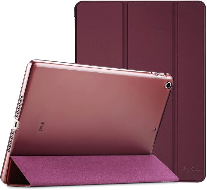 ProCase Smart Case for iPad 9.7 Inch iPad 6th/5th Generation 2018 2017(Model: A1893 A1954 A1822 A1823), Ultra Slim Lightweight Stand Cover with Translucent Frosted Back -Wine
