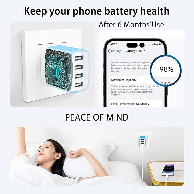 USB Cube Samsung Charging Block for Samsung Galaxy A17 5G A16 A56 A36 A26 A15 A55 A35 A25 A03s S26 Ultra S25 FE S24 S23 Z Flip 5 Z Fold 5,Multi Plug for iPhone 17e 17 16 15 Pro Max 14 13 12,Pixel 10a