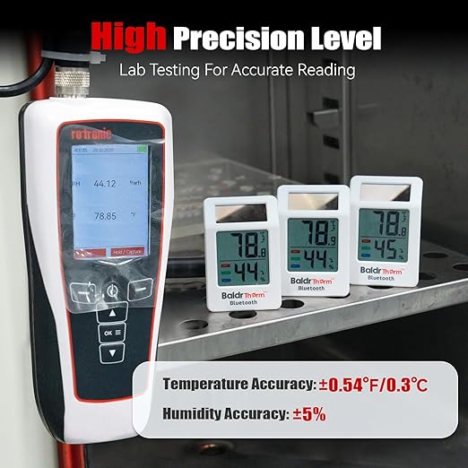 BaldrTherm WiFi Thermometer, Wireless Smart Thermometer, Remote Temperature Monitor with Gateway&Solar Sensor,200ft Coverage, App Alerts,12-Month Battery, Comfort Indicator, Data Sync Recover,3Pack