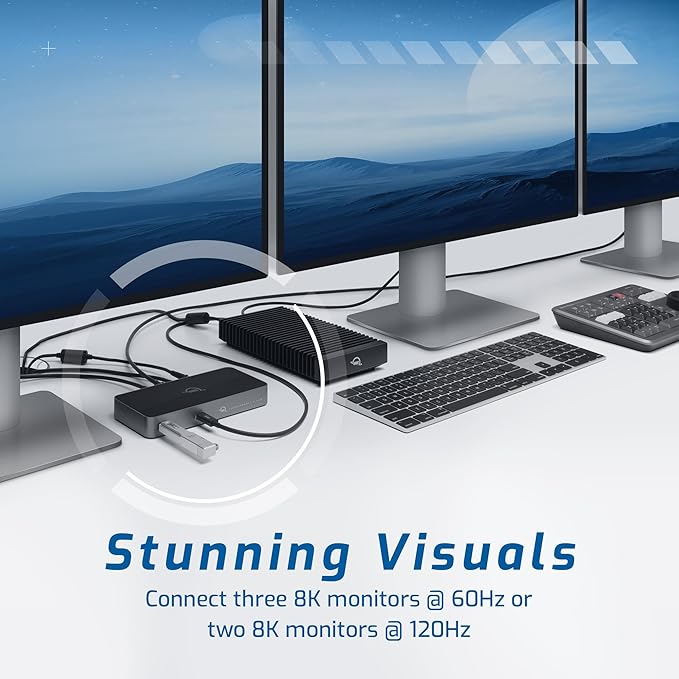 OWC Thunderbolt 5 Hub – 5-Port Expansion for Mac & PC | 80Gb/s Bandwidth | 140W Charging | Triple 8K Display Support | Fanless Silent Design | TB5/TB4/TB3/USB4 Compatible