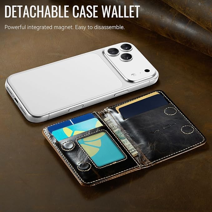 Vinich for MagSafe Wallet Magnetic RFID Blocking Card Holder Compatible with MagSafe Phones and Cases, Strong Magnet Minimalist Phone Wallet for iPhone 17/16/15/14/13/12/Pro/Max/Plus, Luxury Coffee