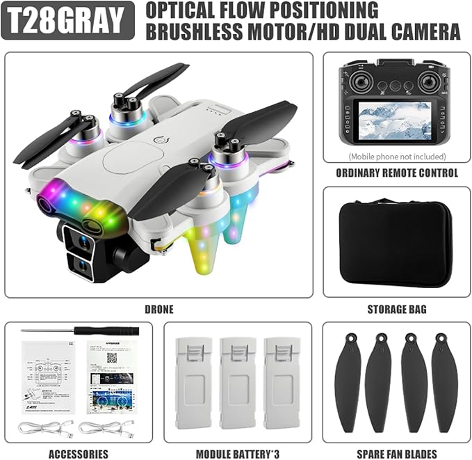 Drones for Kids 8-12 – Drone with camera for kids & Beginners,Kids drone with Fancy LED Lights, 4.3" Built-In FPV Screen, Three Batteries, Perfect Holiday & Birthday Gift, Indoor & Outdoor Quadcopter Toy