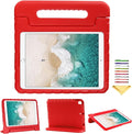 Kids Case for iPad 9th/8th/7th Generation 10.2" & iPad Air 3 10.5" (Air 3rd Gen) & iPad Pro 10.5 2017 with Rotating Handle/Stand Kickstand Soft Cover for iPad 10.2 inch 2021/2020/2019, Red