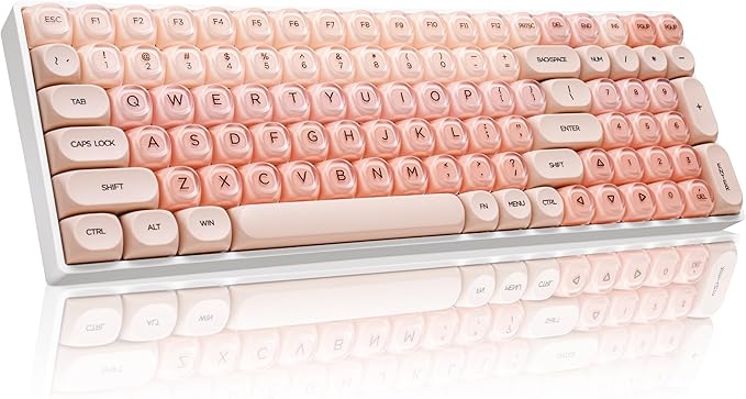 ZORNHER ZH100 Foundation Mechanical Keyboard,98% Pink Creamy Keyboard with Number Pad,Full Size Gaming Keyboard Cute,Jelly MOA Profile Round Keycaps,Creamy Sounding Linear Switches,PC Gaming