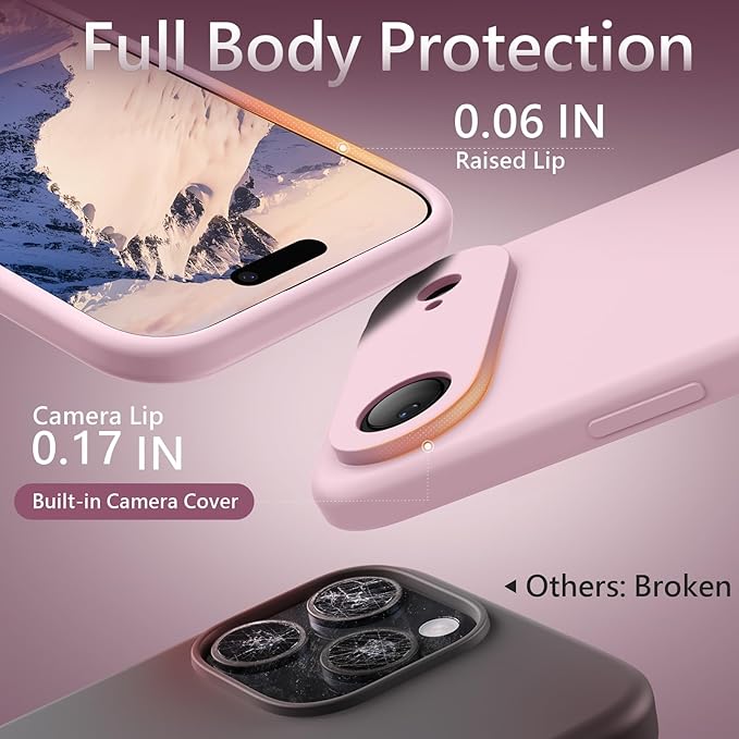 FireNova Magnetic for iPhone Air Case, Compatible with MagSafe, [Integrated Silicone Camera Control Button] [Camera Protection] Microfiber Lining Phone Case for iPhone 17 Air, 6.5", Chalk Pink