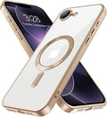Hython Magnetic Clear for iPhone 17e Case with Camera Lens Protector [Compatible with MagSafe] Luxury Plating Edge Slim Soft TPU Cover Protective Phone Case for iPhone 17e 6.1", Matte Desert Brown