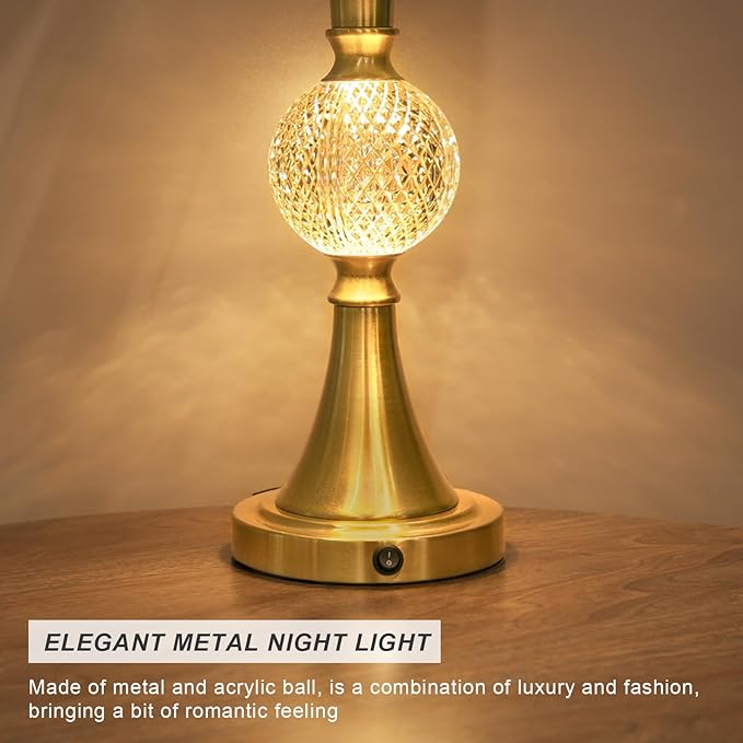 Oneach 28.5" Gold Table Lamps Set of 2, Tall Luxury Bedside Lamps with Night Light, USB A+C Charging Ports, Elegant Metal Nightstand Lamps for Bedroom Office End Table Decoration