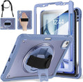 BRAECNstock Case for iPad Air 11-inch M4 2026/ M3 2025/ M2 2024 and Air 5th/4th Gen 10.9‘’ & Pro 11-inch 1st-4th 2018-2022 Kids Cover with Pencil Holder,Screen Protector,Handle Stand-Lavender Grey