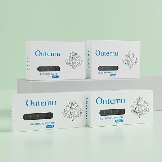Outemu V3 White Peach Slient Pro Switches,5 Pin 40gf Mute Pre-lubed Dustproof Linear Switch,Suitable for MX Mechanical Gaming Keyboards(108Pcs)