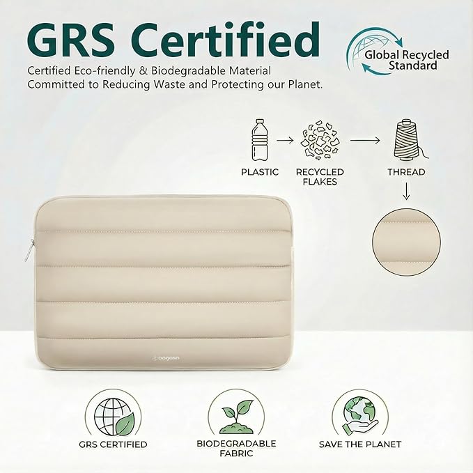 Bagasin Laptop Sleeve Bag, 15 15.6 16 Inch TSA Laptop Bag Protective Sleeve Waterproof with 4-Layer Protection Laptop Sleeve for MacBook, HP, Dell, Lenovo, Asus Notebook
