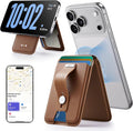 ESR Geo for Magsafe Wallet with Full Find My Functionality,5 Card Holder Stand Grip for Phone Case, RFID Blocking, Magnetic Wallet for iPhone 17e/17/16/15/14/13/12 Series, with Adjustable Stand, Brown