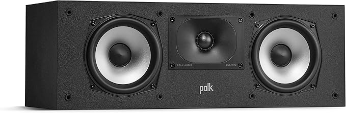 Polk Monitor XT30 Compact Center Channel Speaker - Hi-Res Audio Certified, Dolby Atmos & DTS:X Compatible, 1" Terylene Tweeter & Dual 5.25" Dynamically Balanced Woofer, Midnight Black