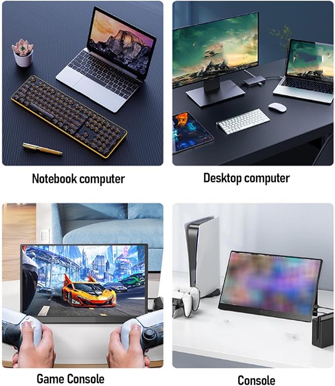 Tangxi Portable Monitor, 16 Inch FHD 4K USB C Gaming Monitor, HDR IPS Computer Display with Protective Case & Speakers, External Monitor for Laptop PC Phone